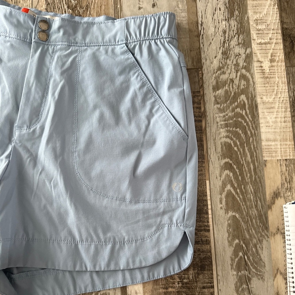 The American Outdoorsman Womens Gorpcore Hiking Shorts 5" L Blue Utility Stretch - Picture 7 of 9